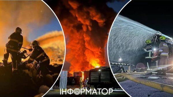 У Бориспільському районі сталася масштабна пожежа після удару ворожого дрона по інфраструктурному об’єкту