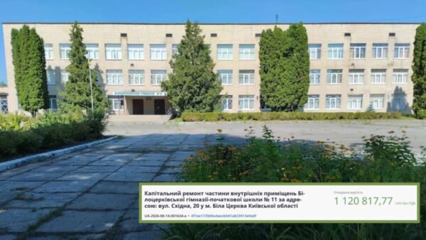 У Білій Церкві гімназію №11 капітально відремонтують за понад 1,1 млн гривень