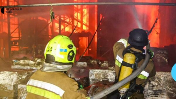 Пожежа на підприємстві у Макарівській громаді після російської атаки