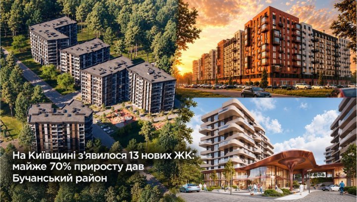 Аналіз ринку новобудов Київщини: 13 нових проєктів та заморожене будівництво